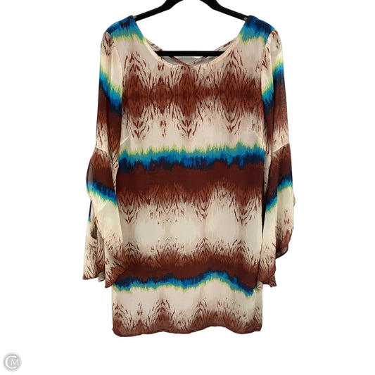 Dress Casual Short By Fabrik In Blue & Brown, Size: M