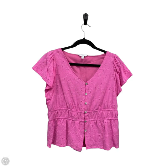 Top Short Sleeve By Time And Tru In Pink, Size: M