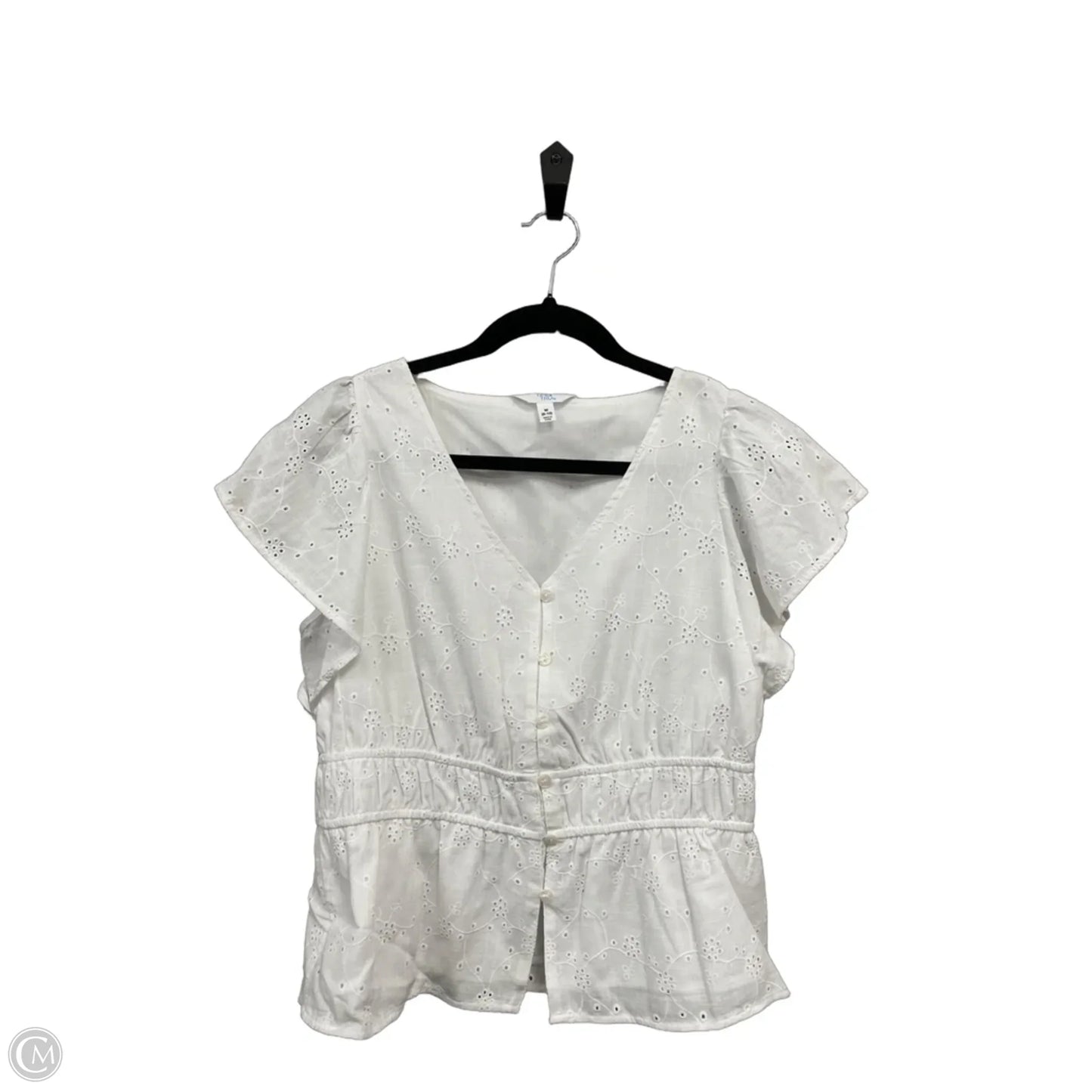 Top Short Sleeve By Time And Tru In White, Size: M