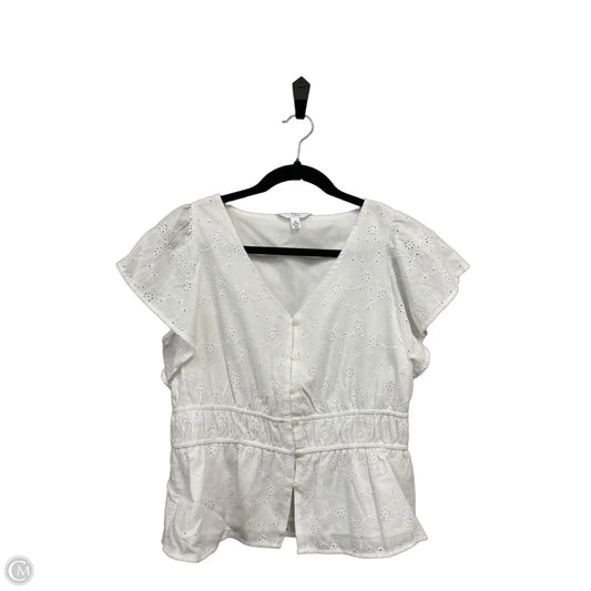 Top Short Sleeve By Time And Tru In White, Size: M