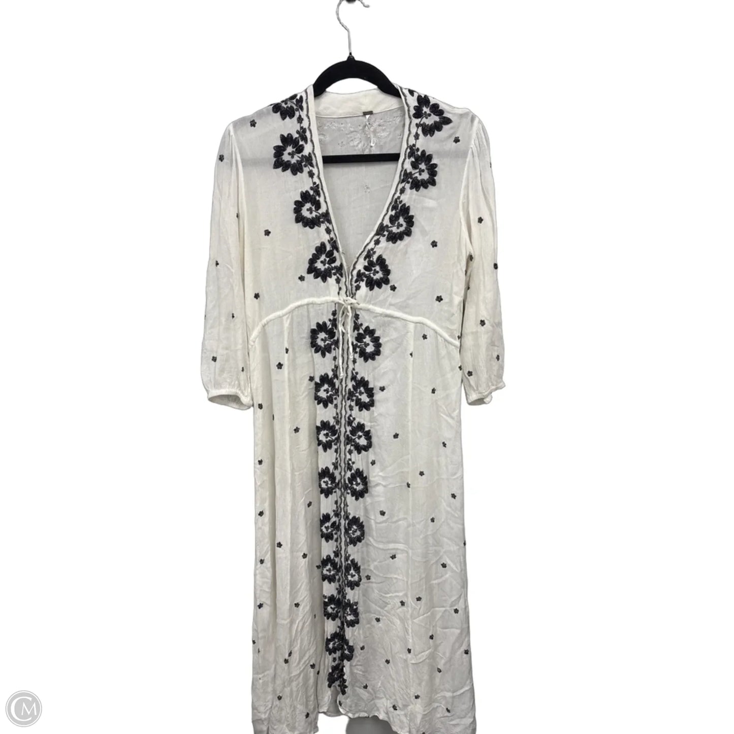 Dress Casual Midi By Free People In Black & Cream, Size: M