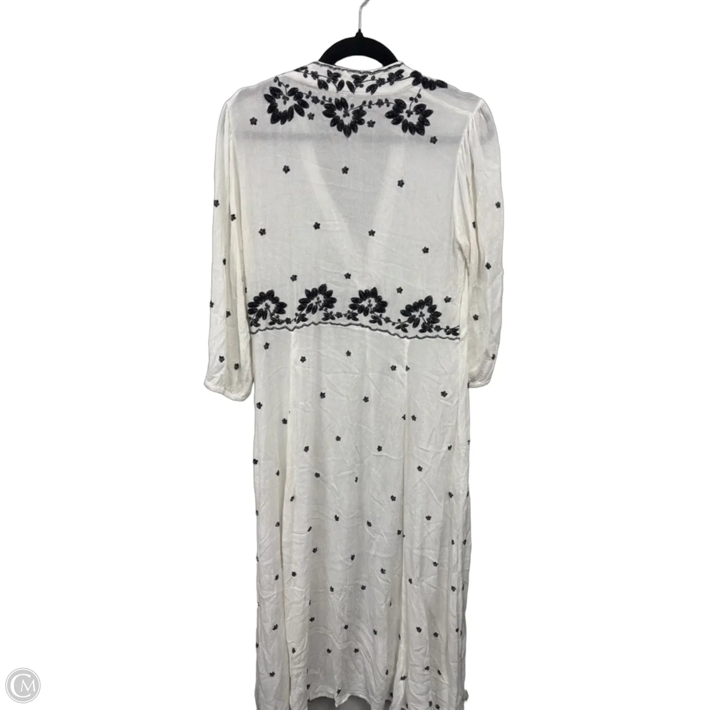 Dress Casual Midi By Free People In Black & Cream, Size: M