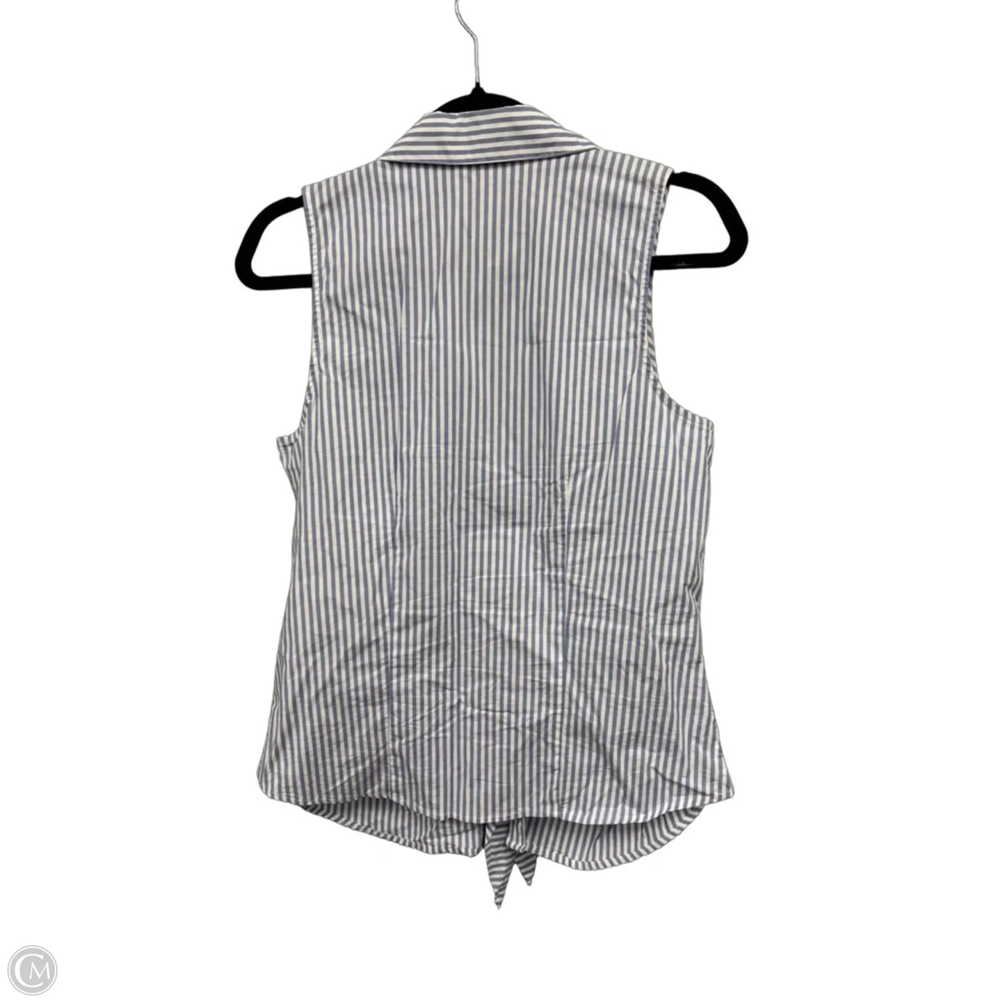 Top Sleeveless By Nine West In Blue & White, Size: M