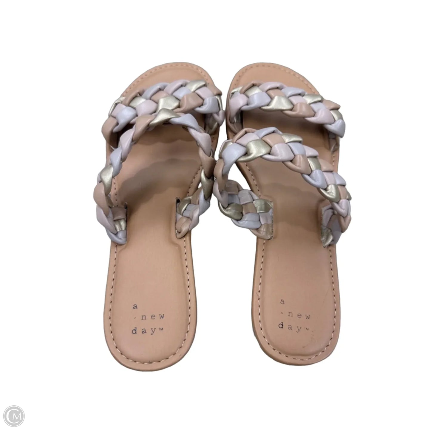 Sandals Flats By A New Day In Gold & Tan, Size: 7.5