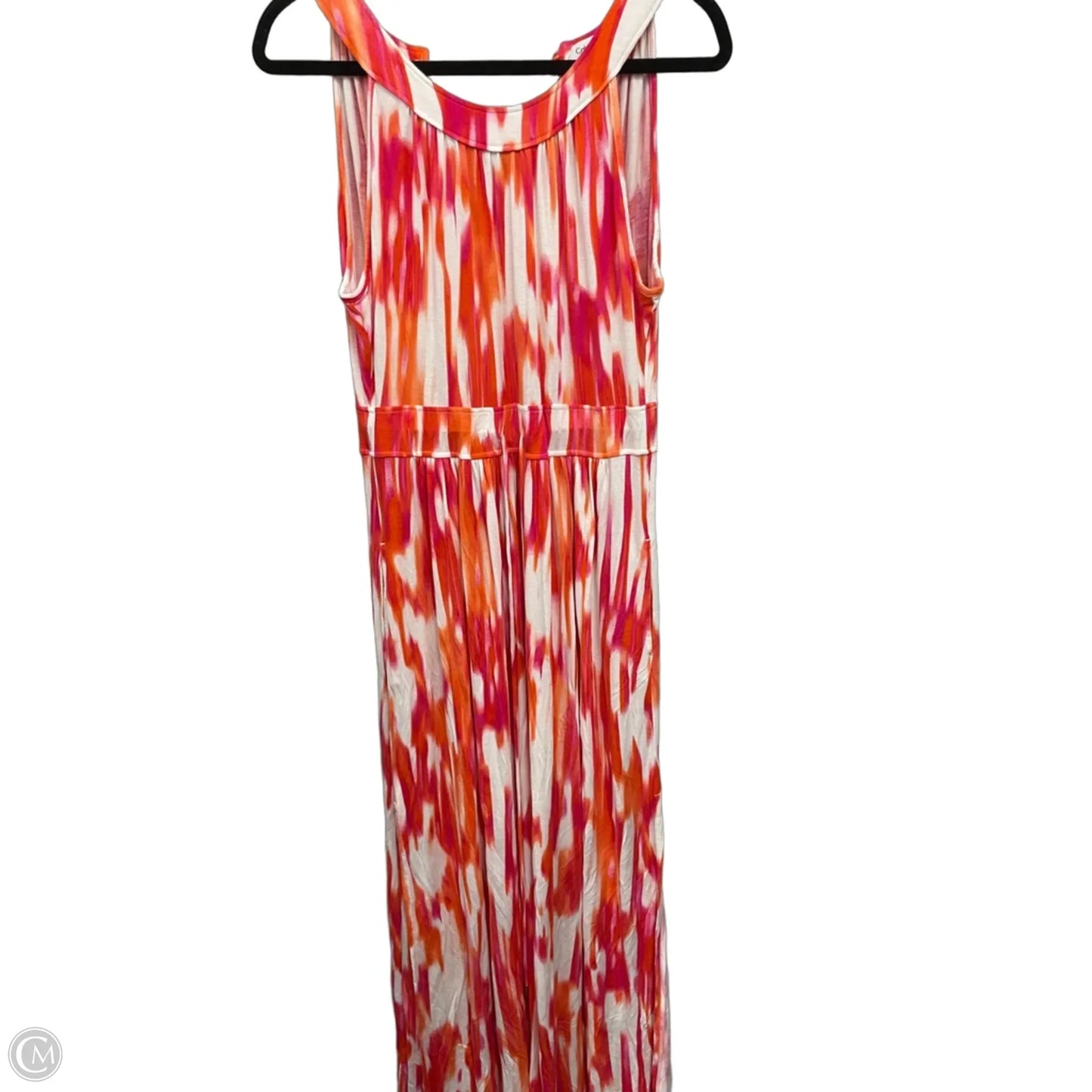 Dress Casual Maxi By Calvin Klein In Orange & Pink, Size: 12
