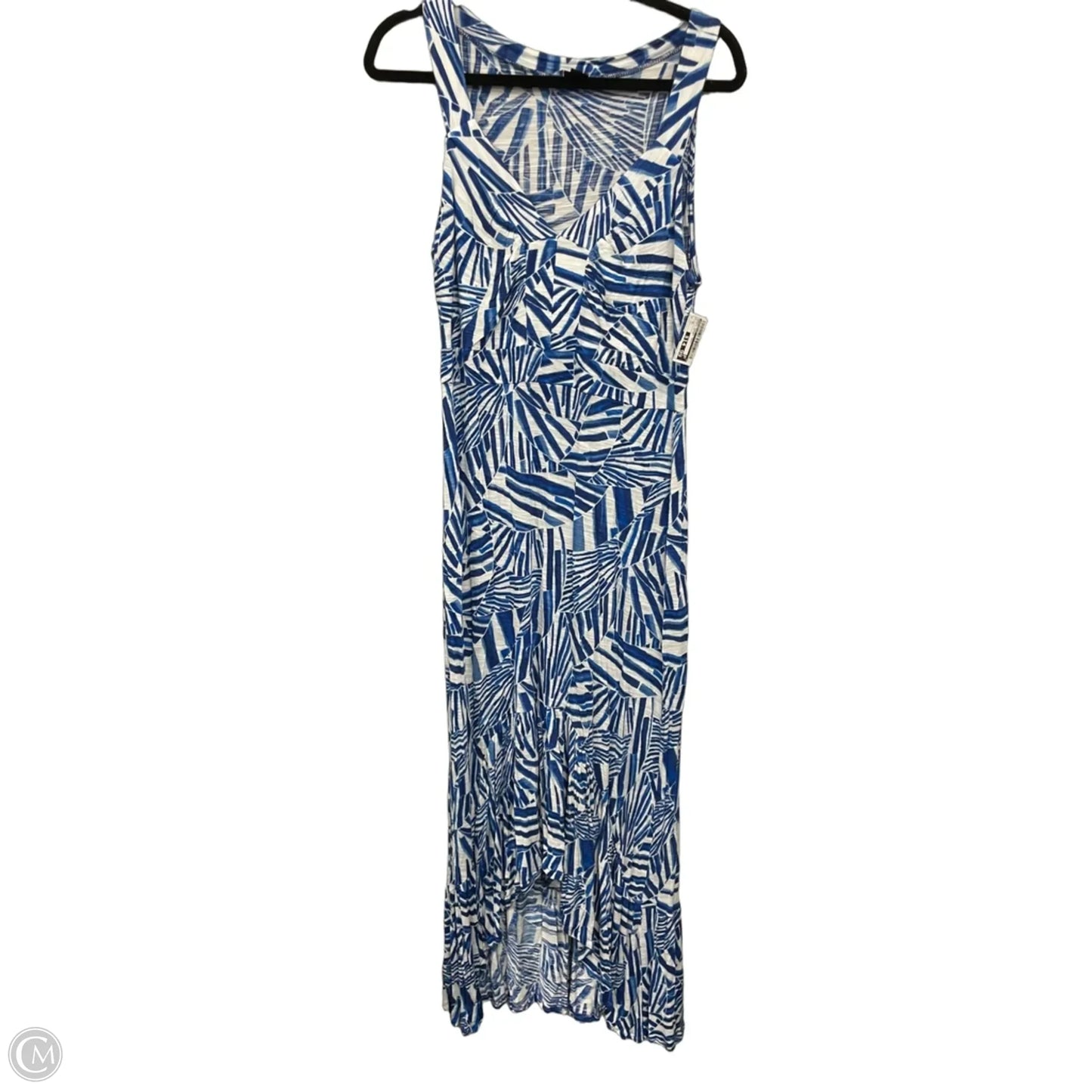 Dress Casual Maxi By Rafaella In Blue & White, Size: L