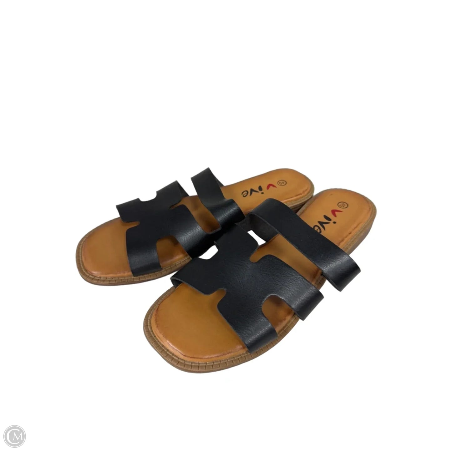 Sandals Flats By Clothes Mentor In Black, Size: 9.5