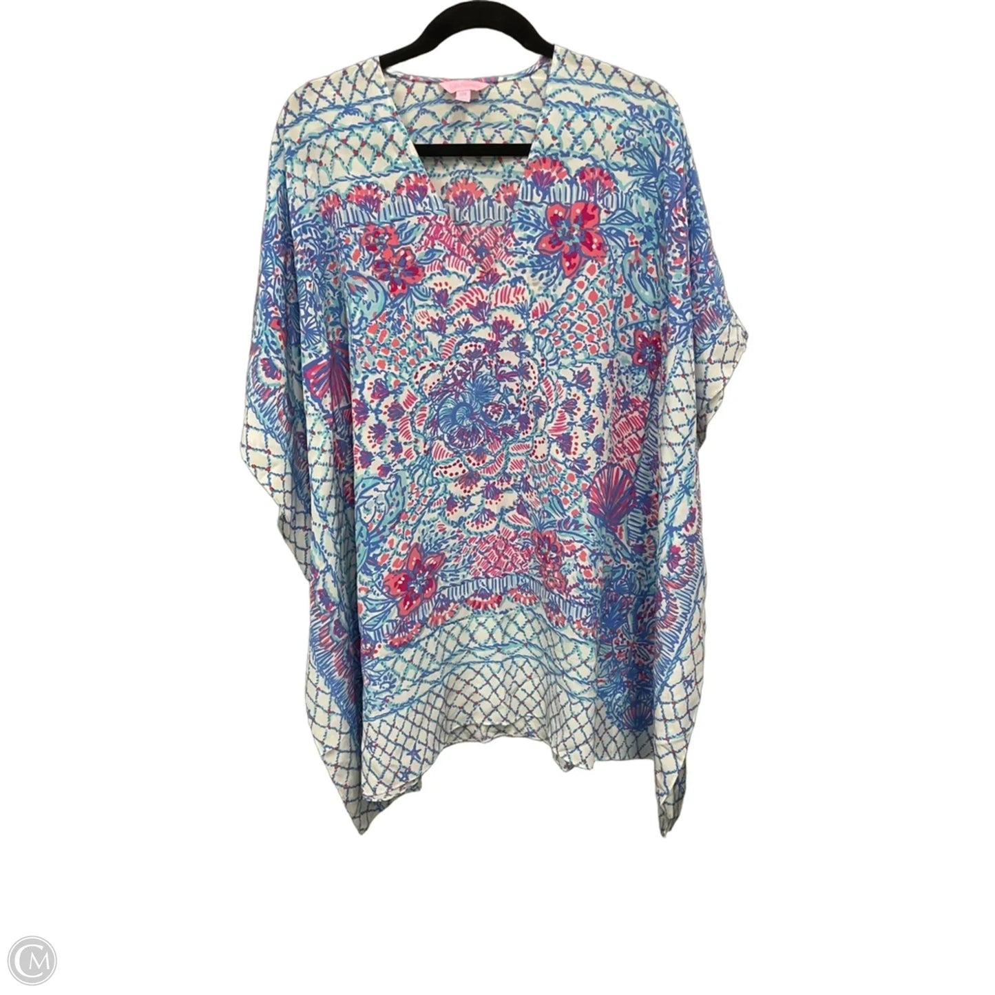 Swimwear Cover-up Designer By Lilly Pulitzer In Blue & Pink, Size: S