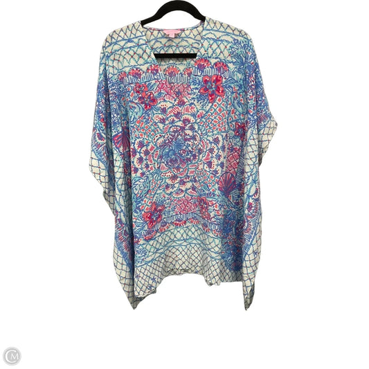 Swimwear Cover-up Designer By Lilly Pulitzer In Blue & Pink, Size: S