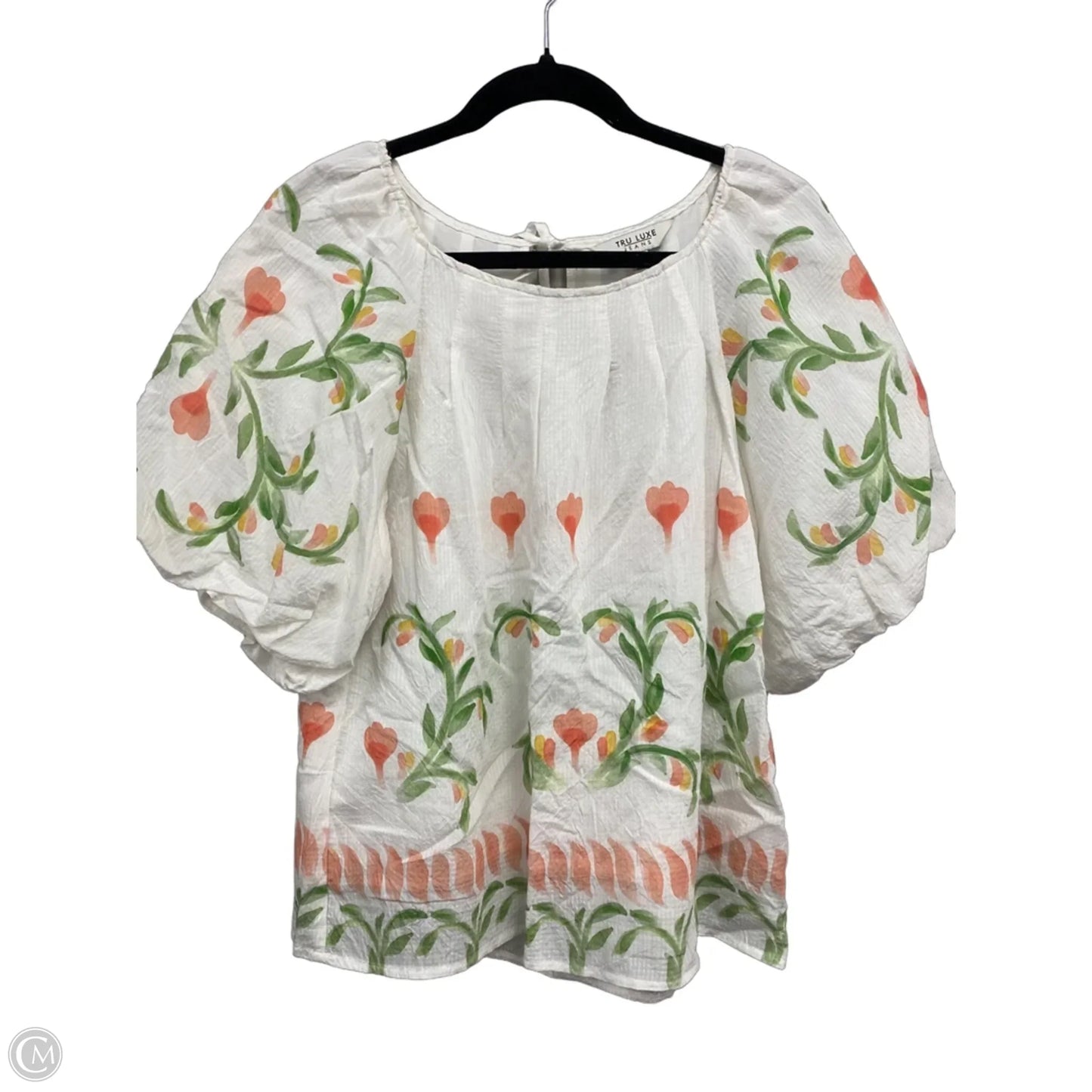 Top Short Sleeve By Clothes Mentor In Cream & Green, Size: S