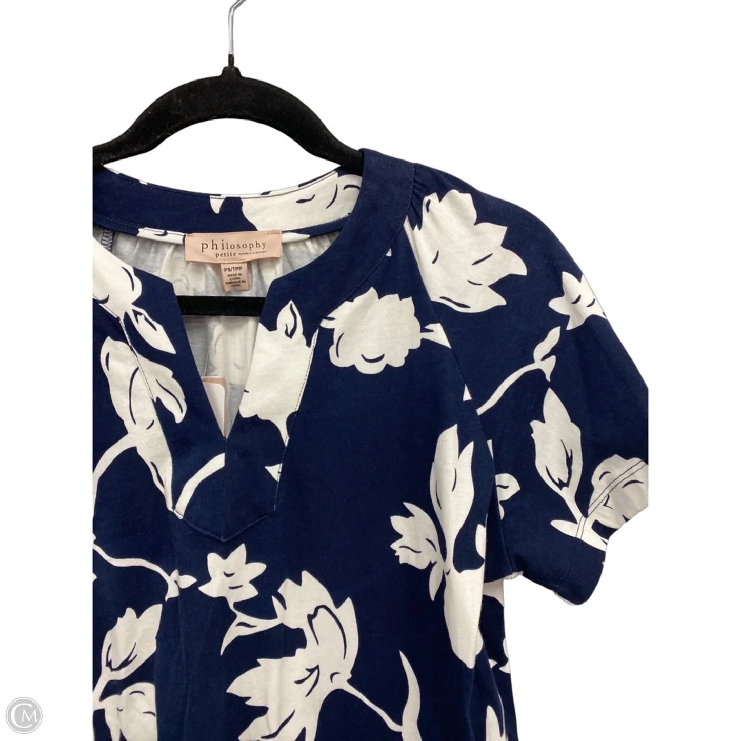 Dress Casual Short By Philosophy In Blue & White, Size: Sp