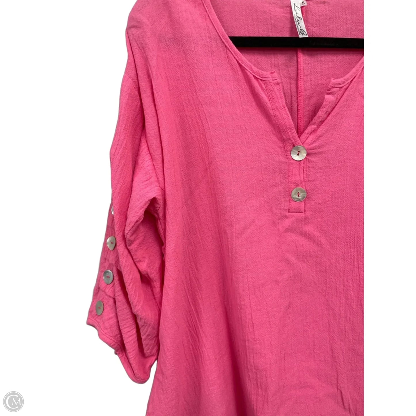 Top 3/4 Sleeve By Lulu B In Pink, Size: S