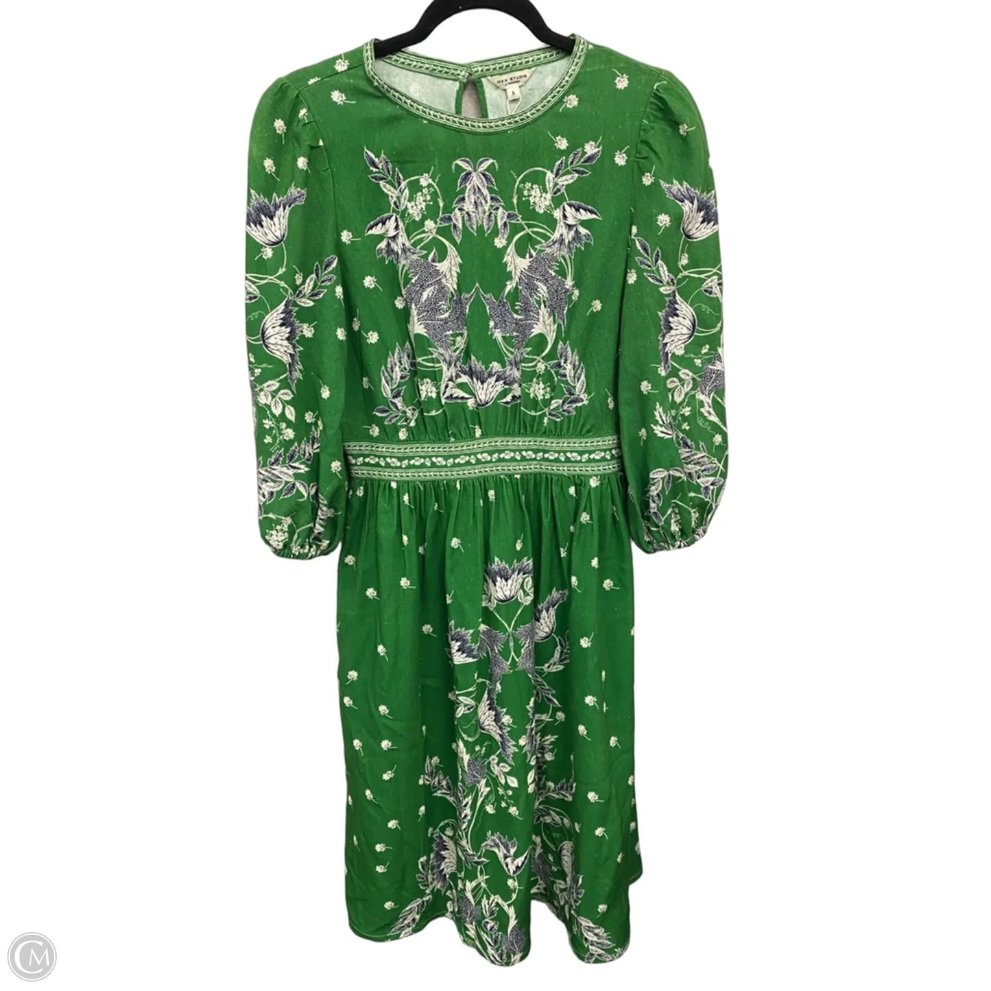 Dress Casual Midi By Max Studio In Green & White, Size: S