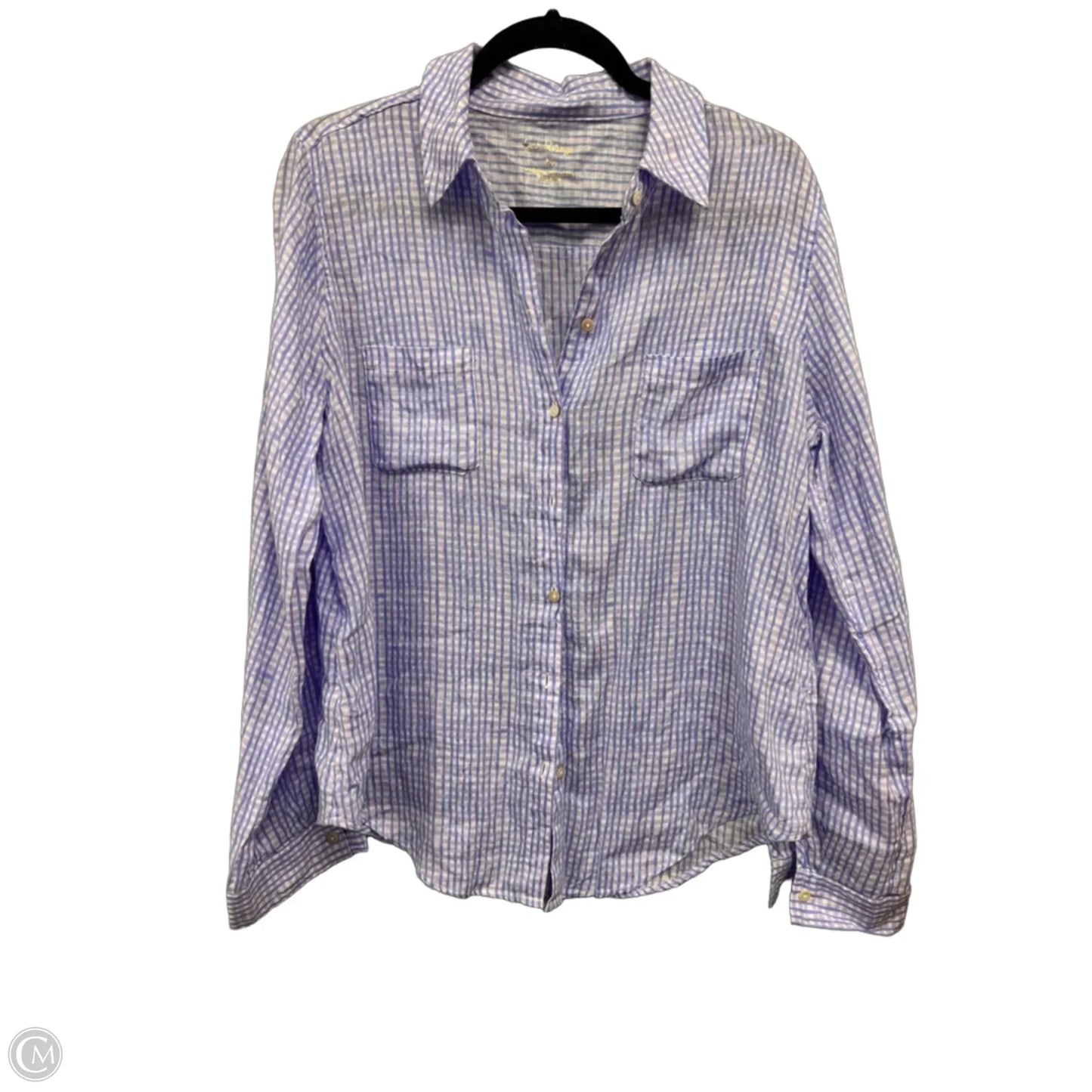 Top Long Sleeve Designer By Lilly Pulitzer In Blue & Purple, Size: M