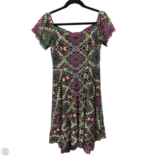 Dress Casual Midi By Alex Marie In Green & Purple, Size: 8