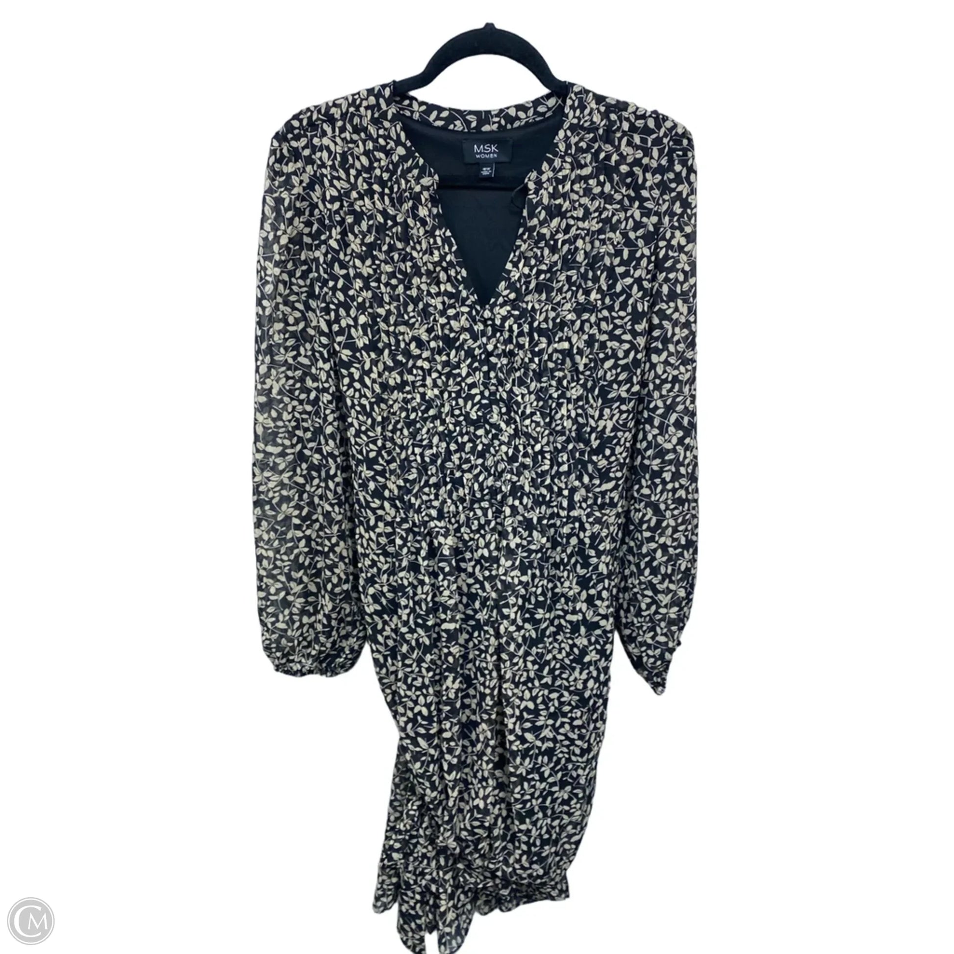 msk black and white dress MSK Black & White Sequin Ruffle Hem Party
