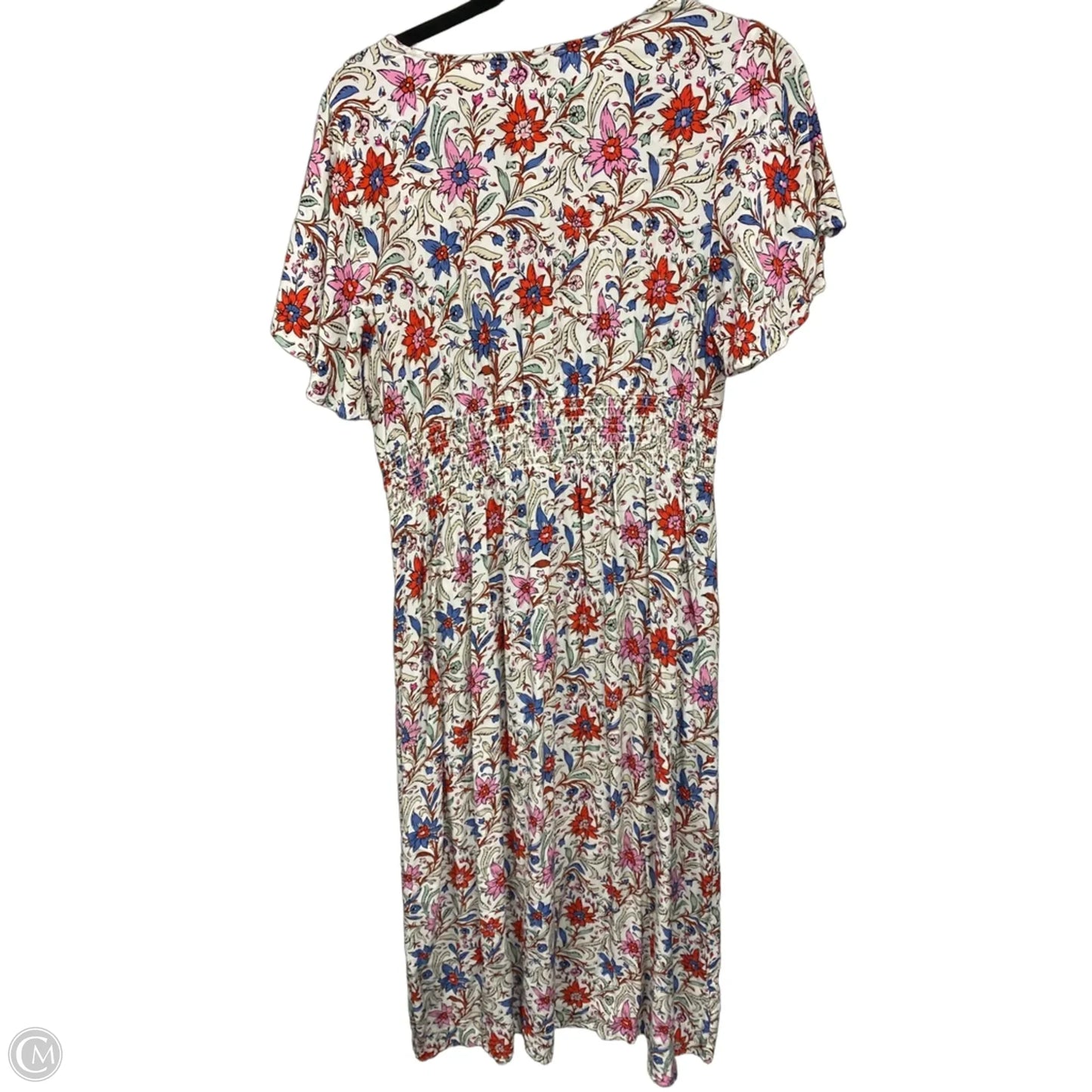 Dress Casual Midi By Loft In Red & White, Size: 10