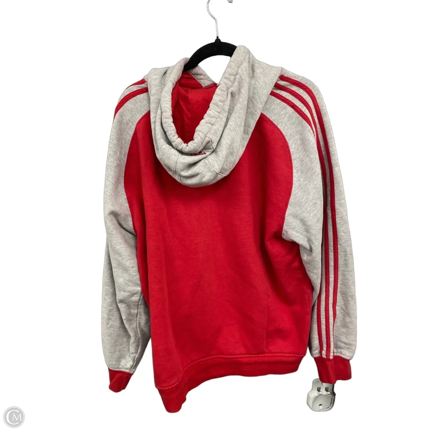 Sweatshirt Hoodie By Adidas In Grey & Red, Size: Xl