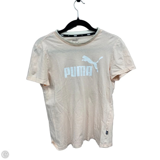 Athletic Top Short Sleeve By Puma In Peach, Size: M