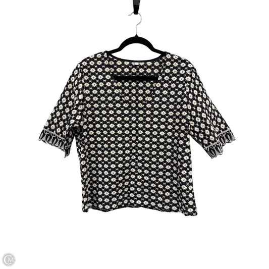 Top Short Sleeve By Clothes Mentor In Black & Cream, Size: L
