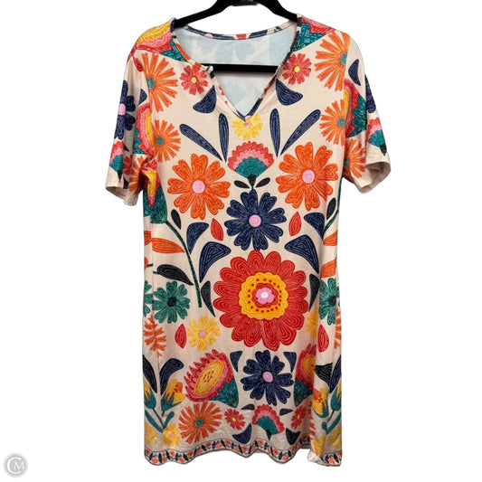 Dress Casual Midi By Shein In Blue & Orange, Size: L
