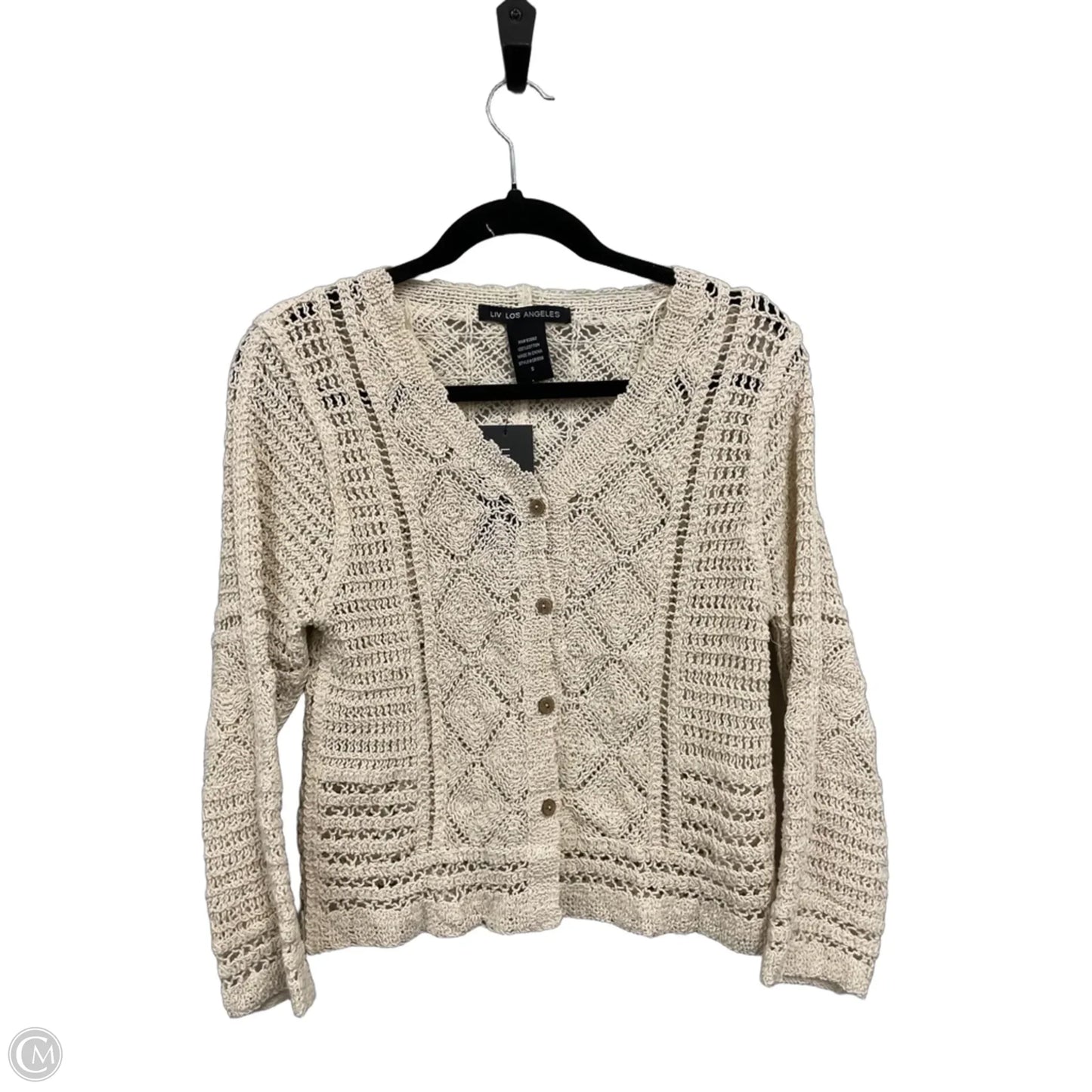 Cardigan By Clothes Mentor In Cream, Size: S
