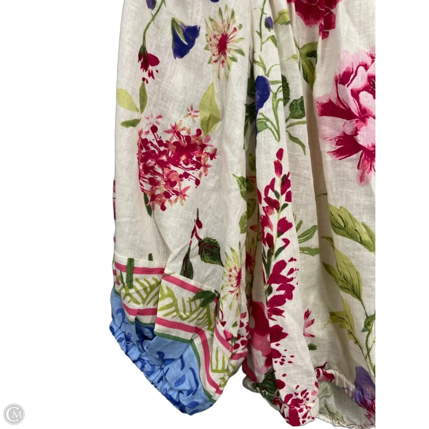 Top Short Sleeve By Christian Siriano In Cream & Pink, Size: S
