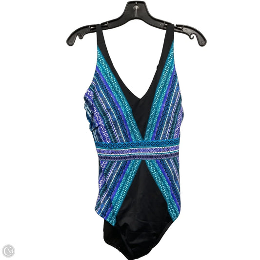 Swimsuit By Miracle In Black & Green, Size: L