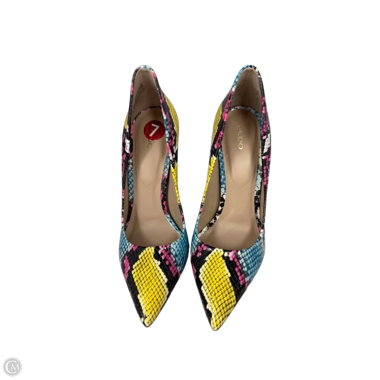 Shoes Heels Stiletto By Aldo In Black & Yellow, Size: 7