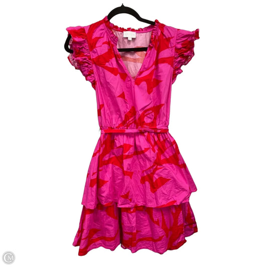 Dress Casual Short By Sugar Lips In Pink & Red, Size: L