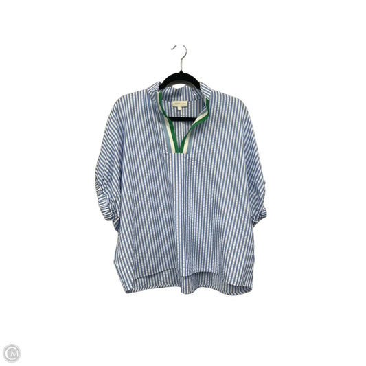 Top Short Sleeve By Entro In Blue & White, Size: M