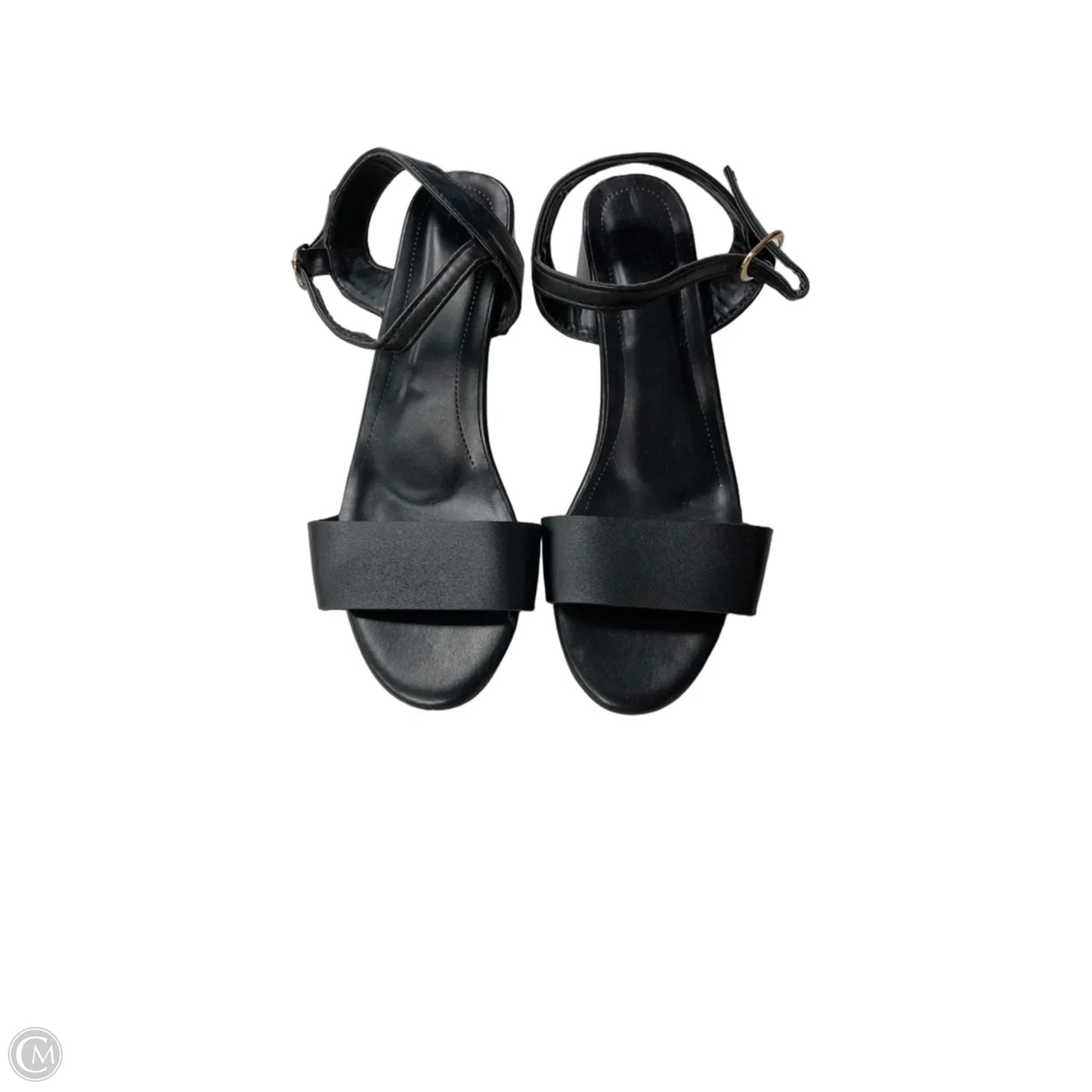 Sandals Heels Block By Clothes Mentor In Black, Size: 9.5
