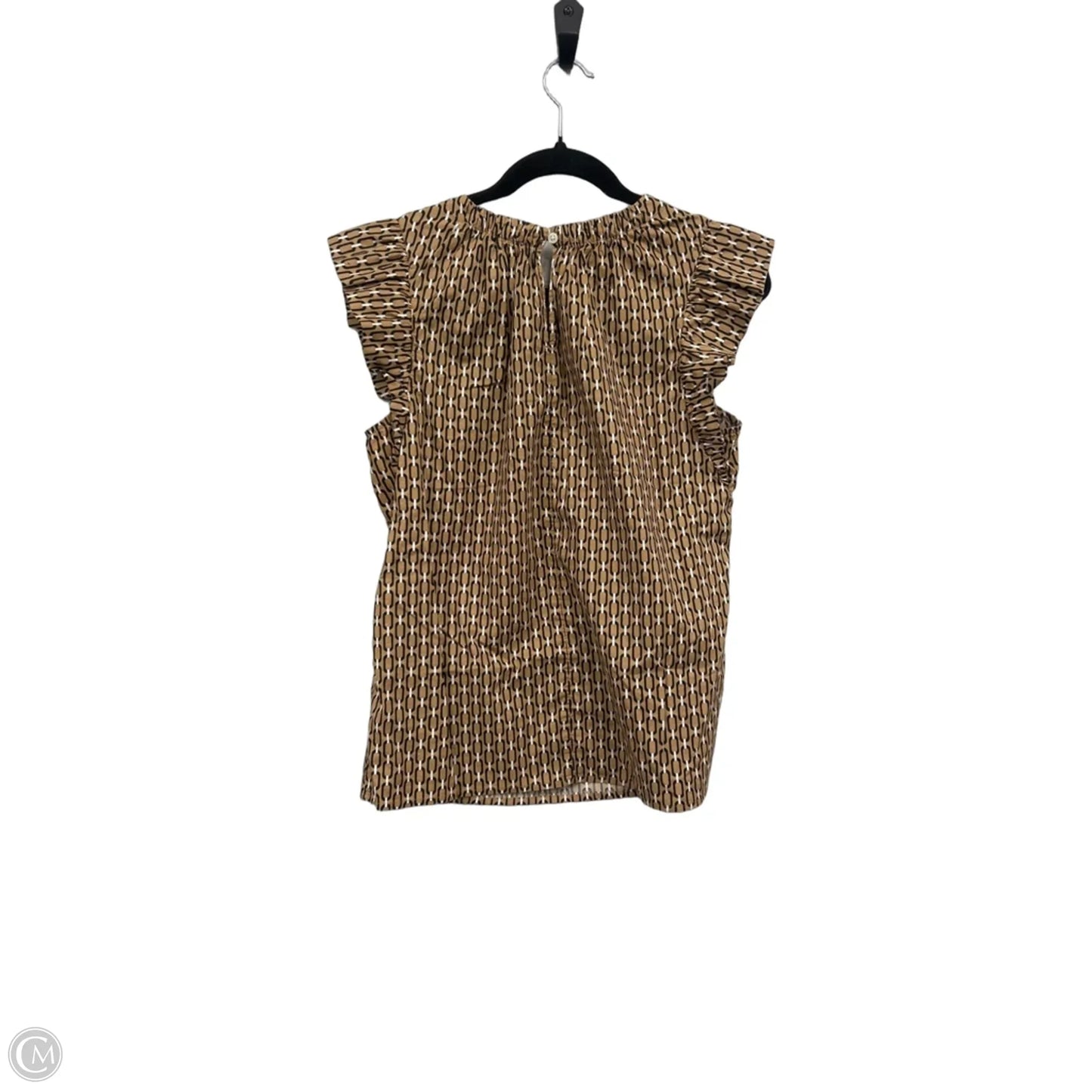 Top Short Sleeve By Loft In Black & Tan, Size: S