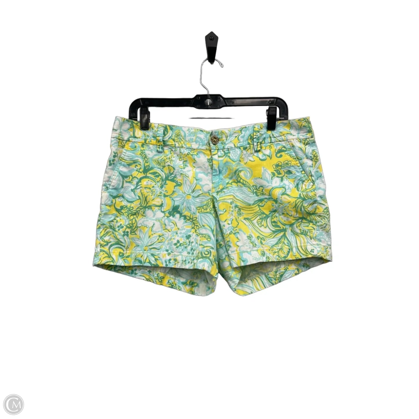 Shorts Designer By Lilly Pulitzer In Green & Yellow, Size: 10