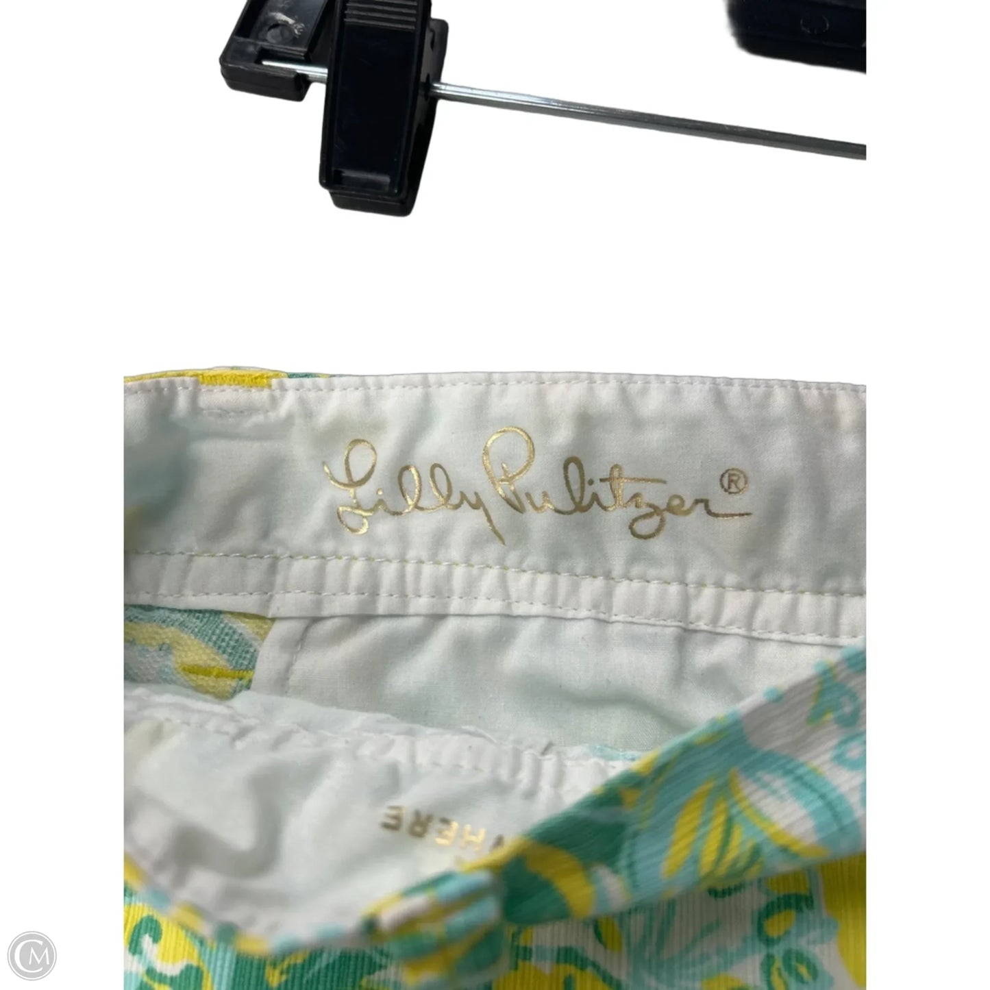 Shorts Designer By Lilly Pulitzer In Green & Yellow, Size: 10