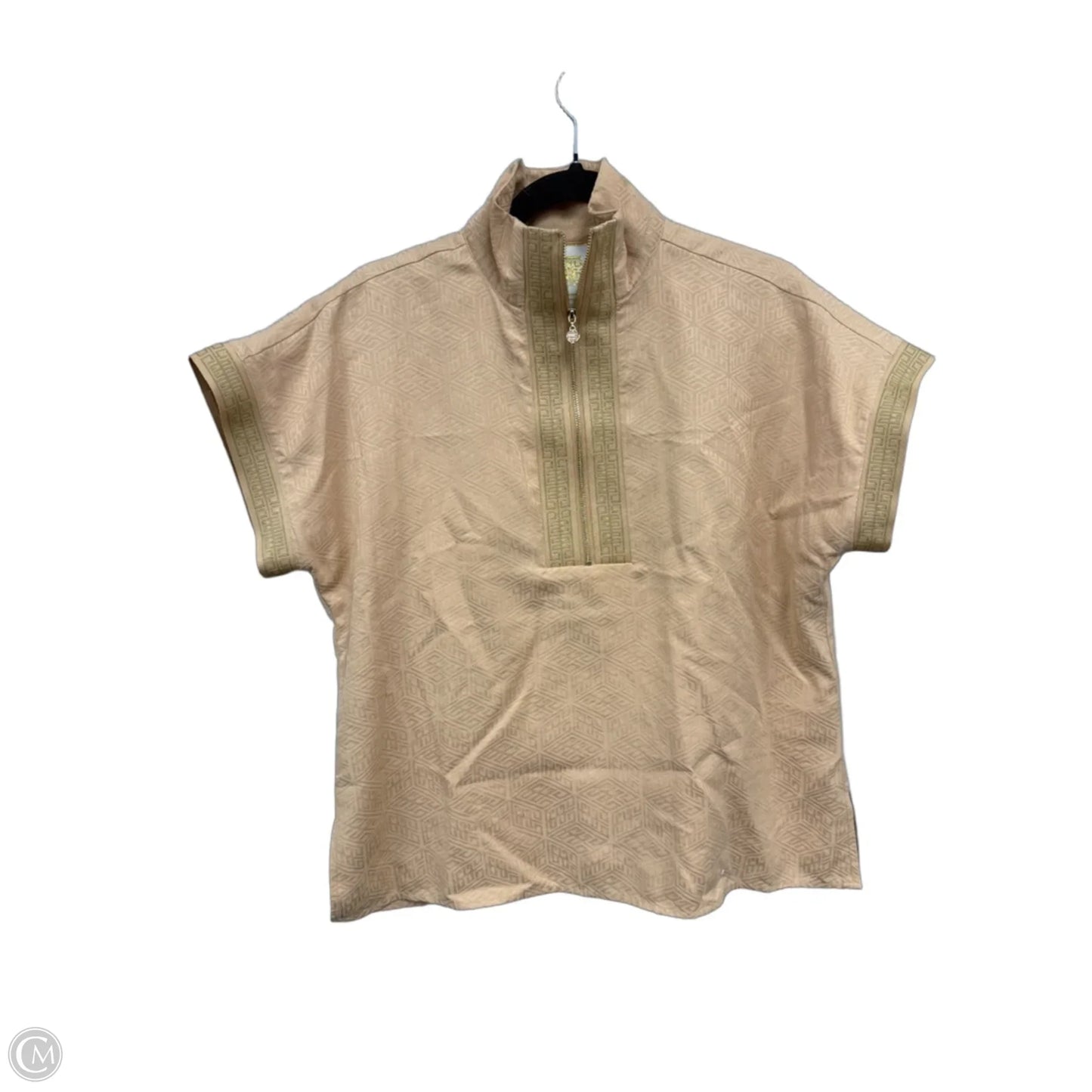 Top Short Sleeve By Clothes Mentor In Tan, Size: S