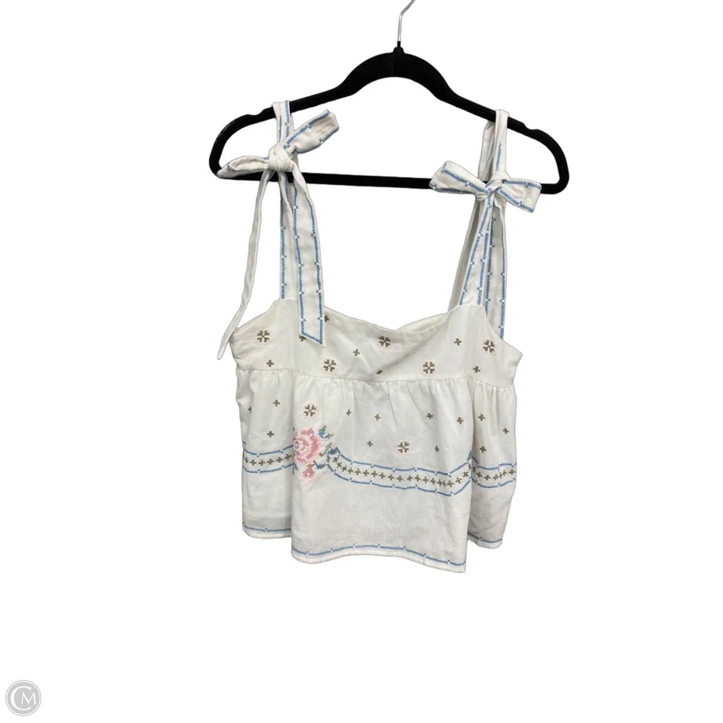 Top Sleeveless By Mable In Blue & White, Size: M