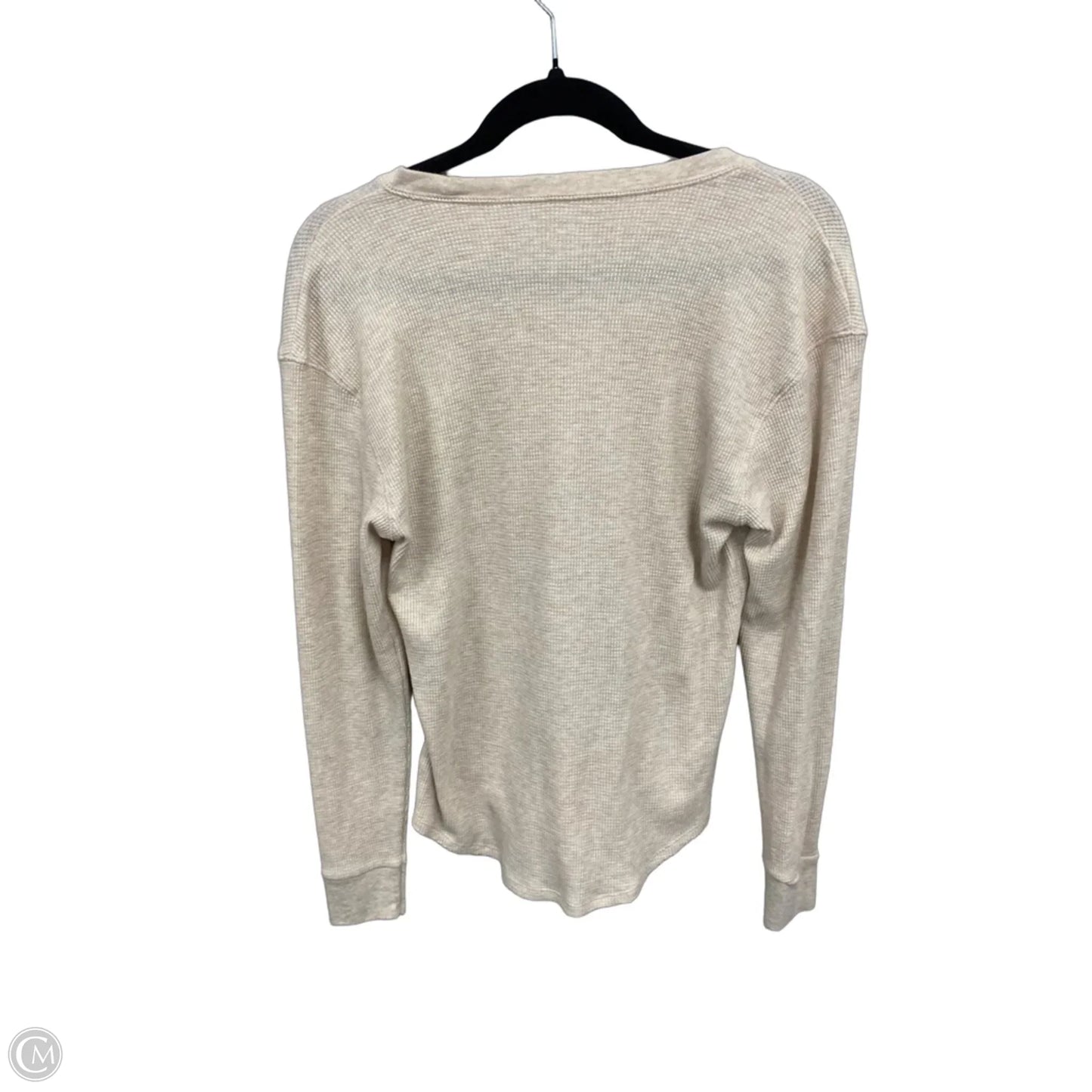 Top Long Sleeve Basic By Time And Tru In Tan, Size: M