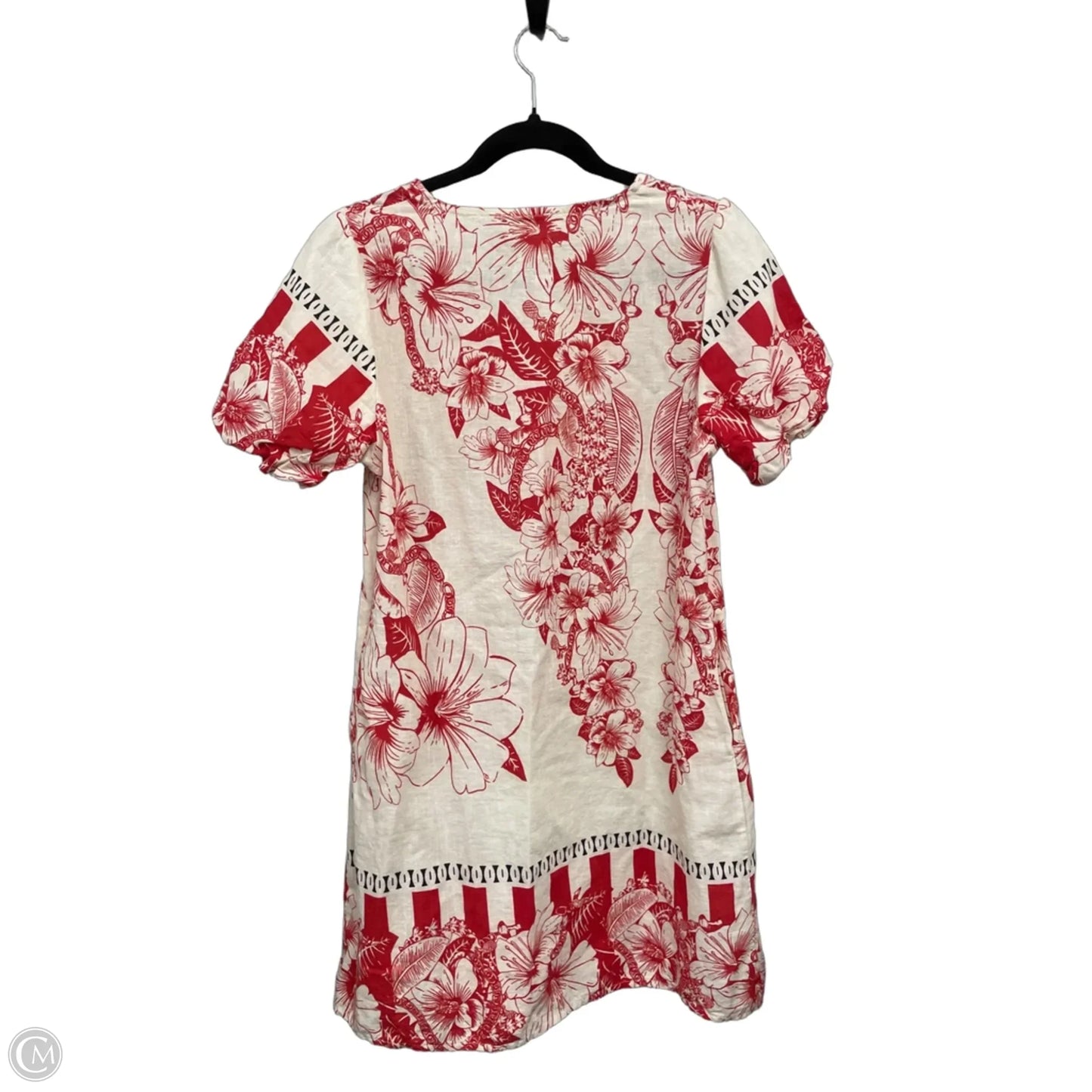 Dress Casual Short By Clothes Mentor In Cream & Red, Size: L