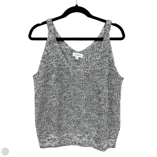 Top Sleeveless By Evereve In Blue & White, Size: Xl