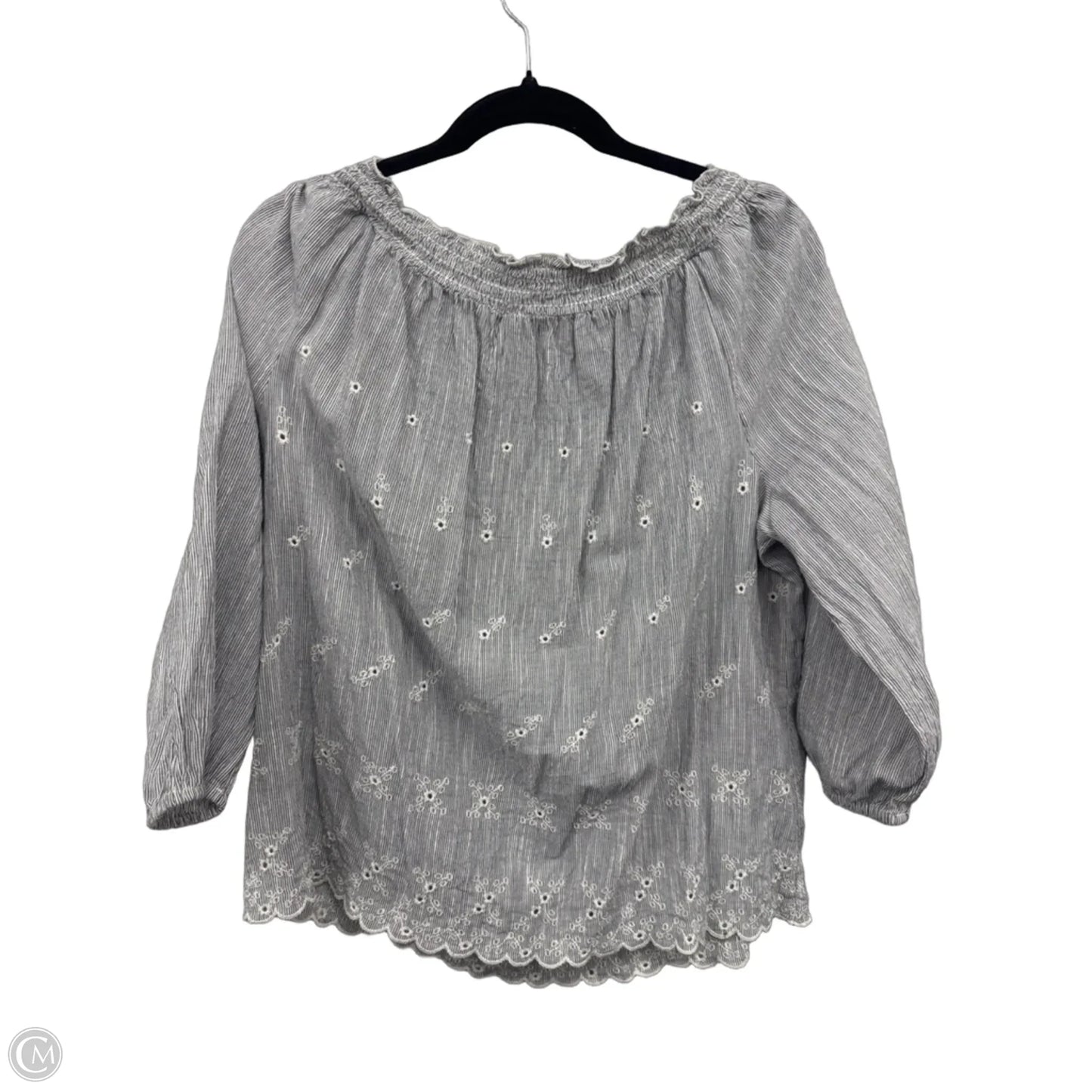 Top 3/4 Sleeve By Gap In Black & White, Size: M