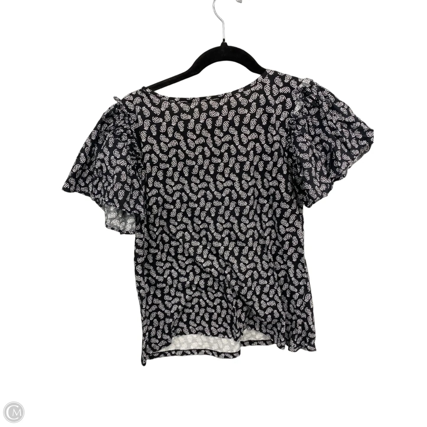 Top Short Sleeve By Loft In Blue & White, Size: S