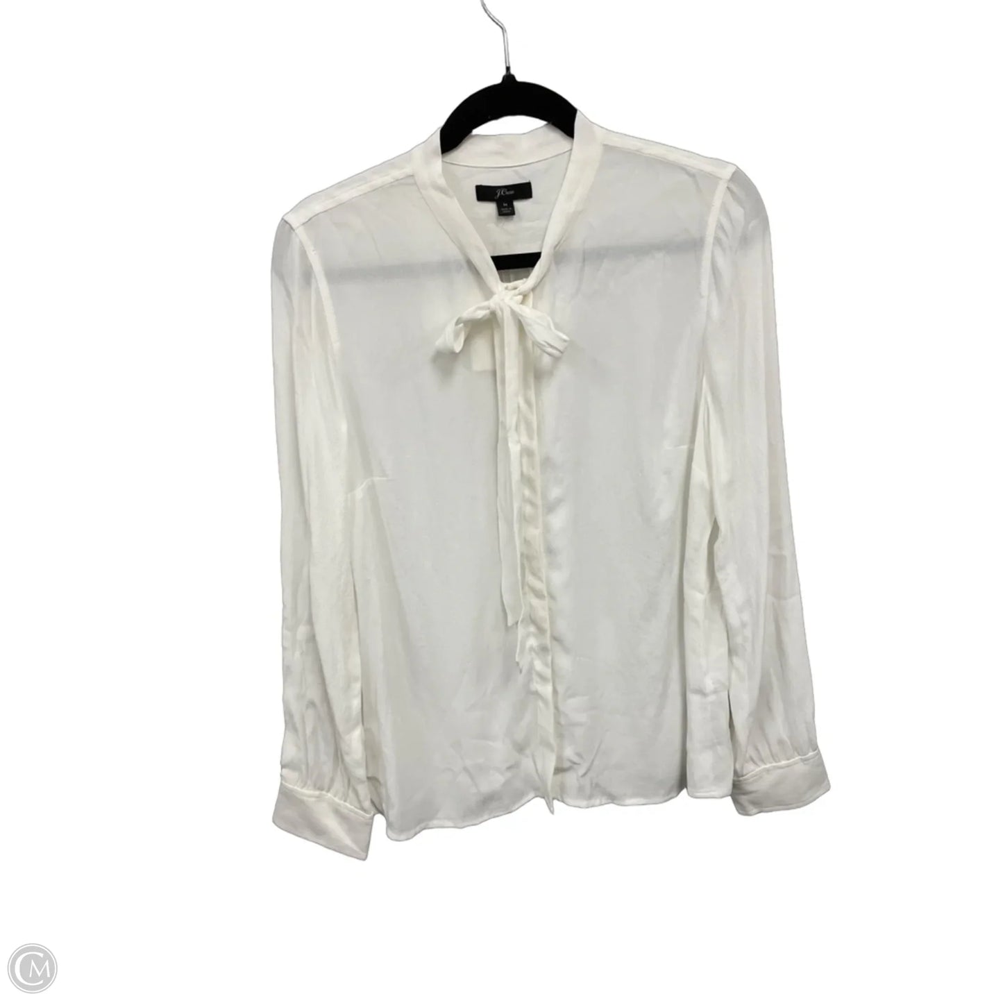 Blouse Long Sleeve By J. Crew In Cream, Size: M