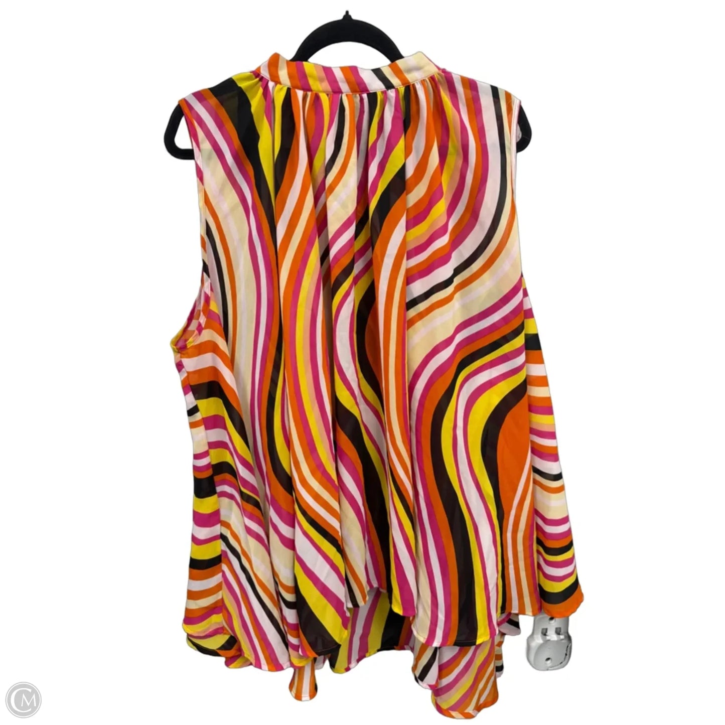 Blouse Sleeveless By Ashley Stewart In Orange & Pink, Size: 3x