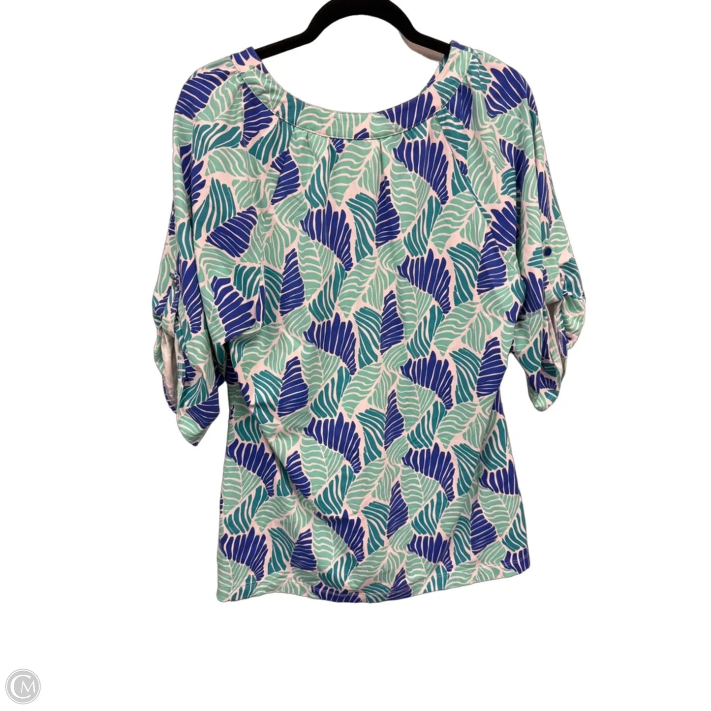 Top 3/4 Sleeve By Clothes Mentor In Blue & Green, Size: Xl
