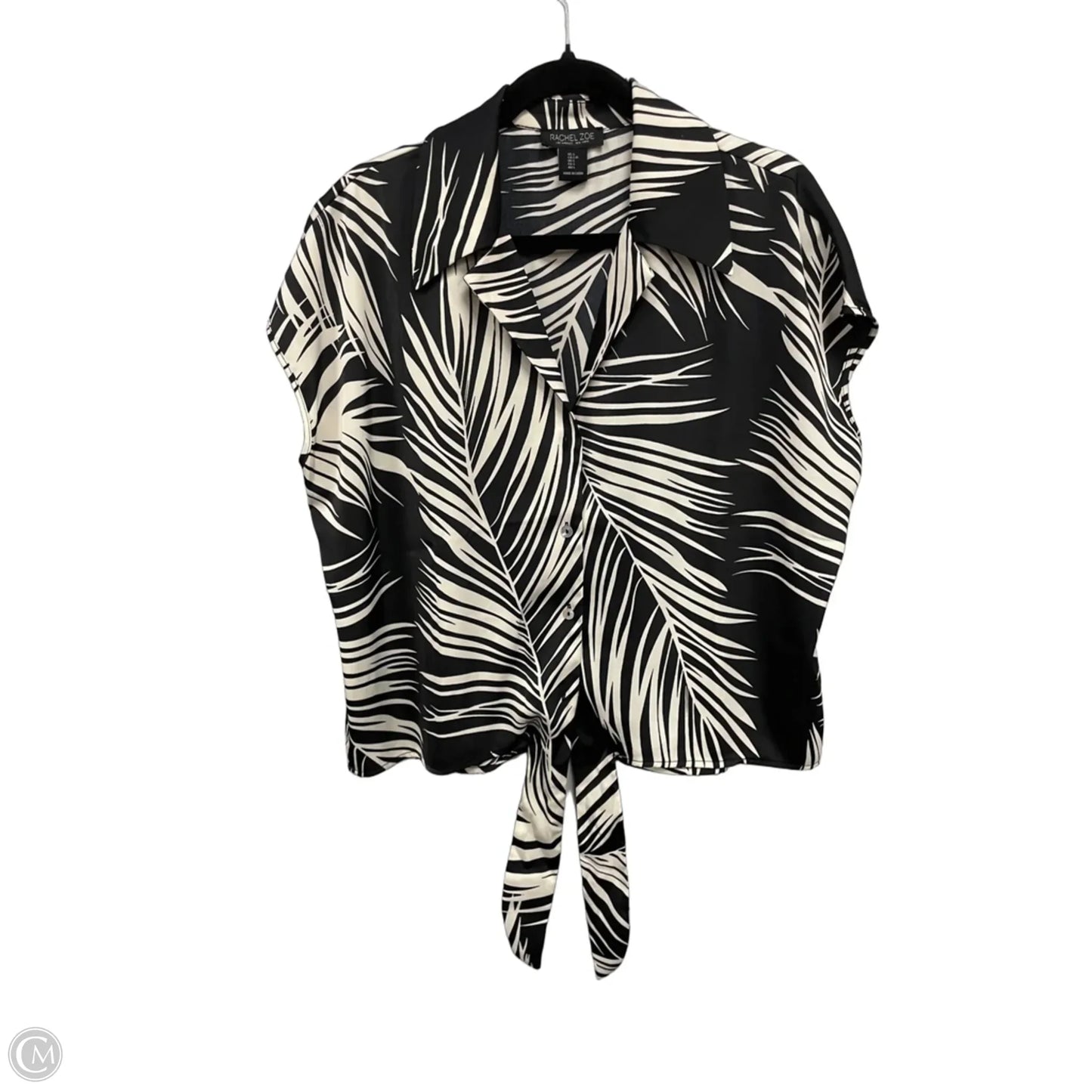 Top Short Sleeve By Rachel Zoe In Black & Cream, Size: L