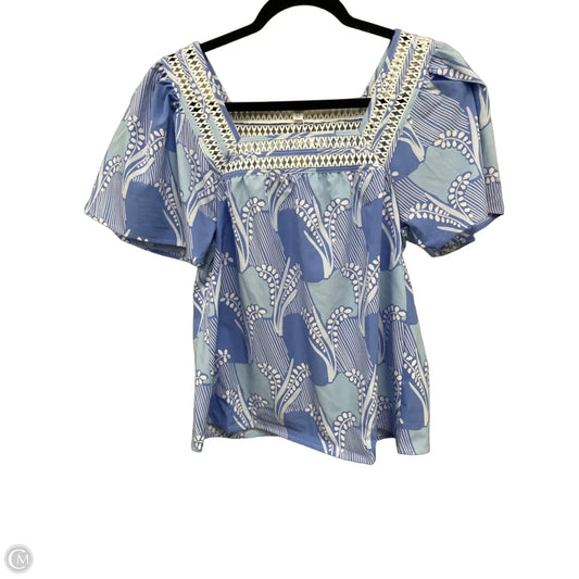 Top Short Sleeve By Mary Square In Blue & White, Size: Xs