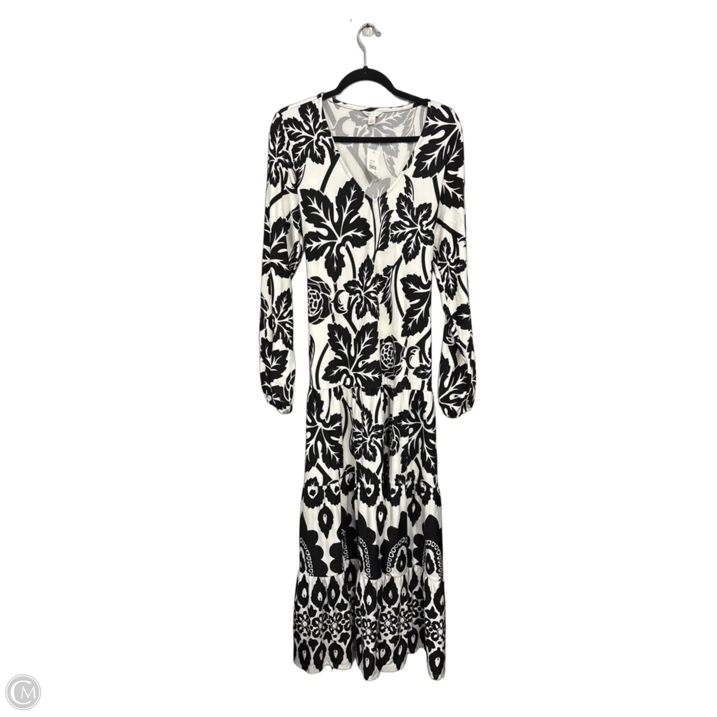Dress Casual Midi By Cato In Black & Cream, Size: L