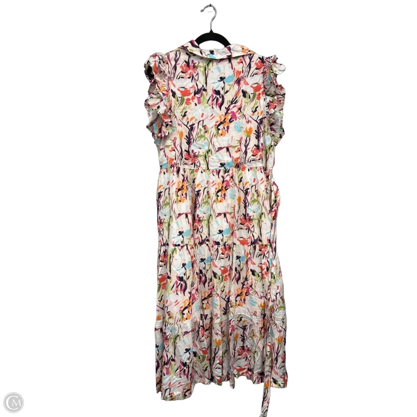 Dress Casual Midi By Crown And Ivy In Blue & Orange, Size: L