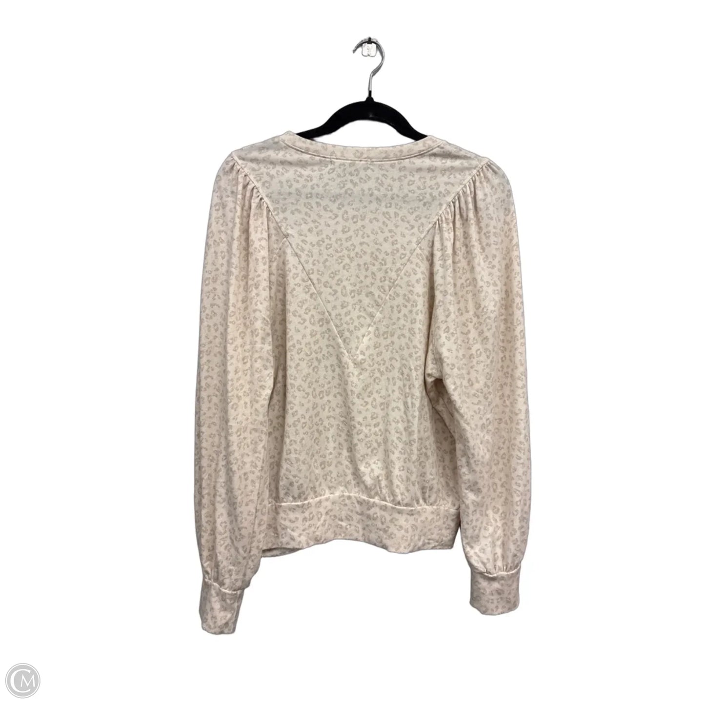 Top Long Sleeve By Good Luck Gem In Cream & Tan, Size: M